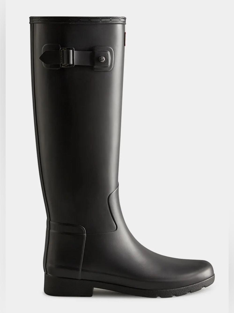 Hunter Tall Rain Boots in Matte Black Norris Field Side AD - Picture 2 of 6